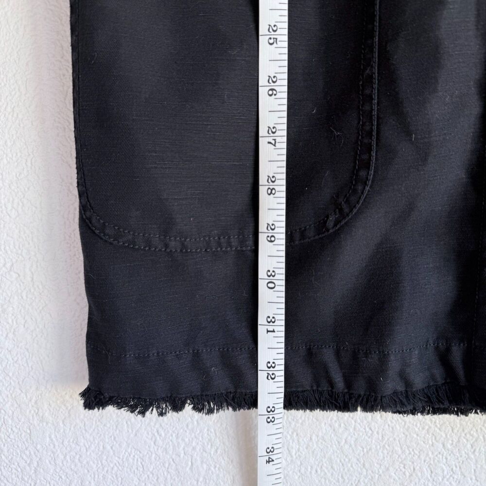 NWOT Ulla Johnson Marcelle Lace Up Cotton-Linen Shift Dress in Jet Black Sz 0 - Picture 9 of 11